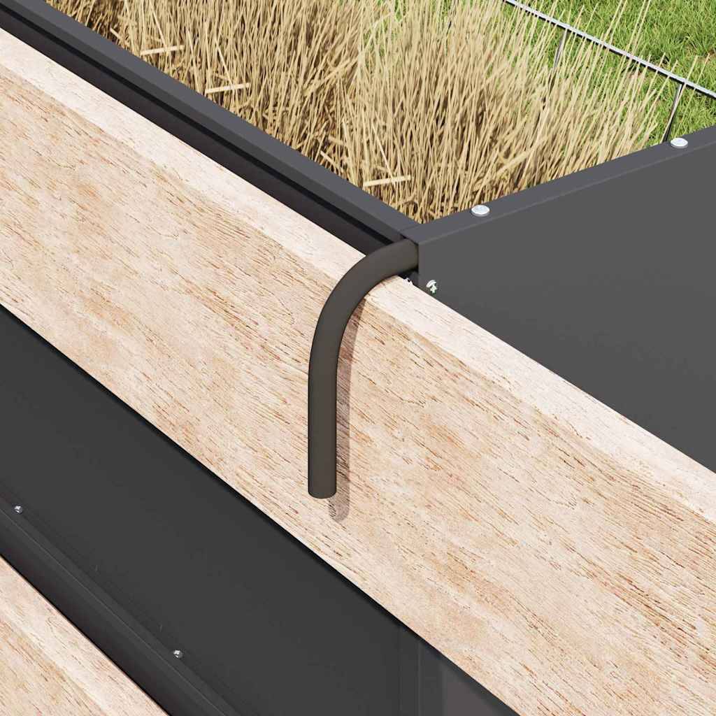 Ratelier Foin Métal Suspendu 5kg avec Bac Récupérateur Noir - ComfortXL Outdoor Living - Image 4