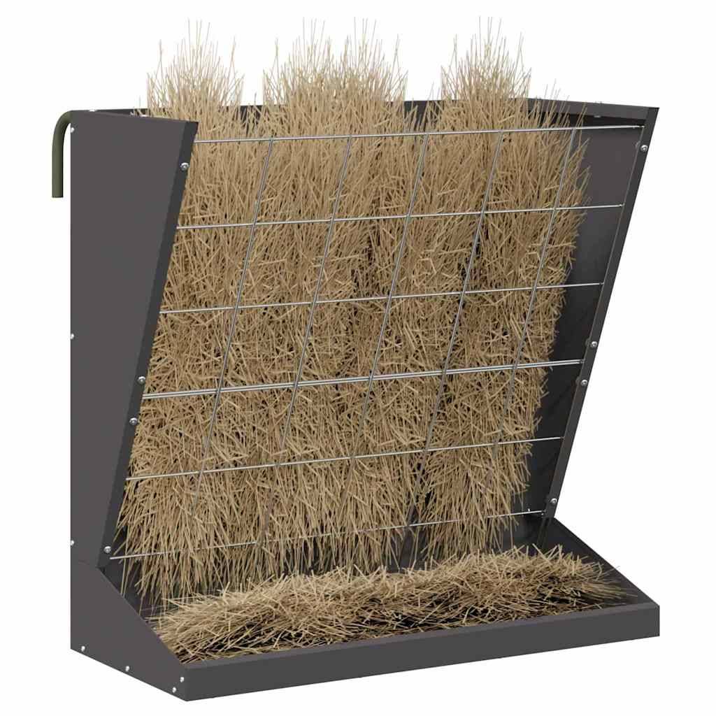 Ratelier Foin Métal Suspendu 5kg avec Bac Récupérateur Noir - ComfortXL Outdoor Living - Image 3