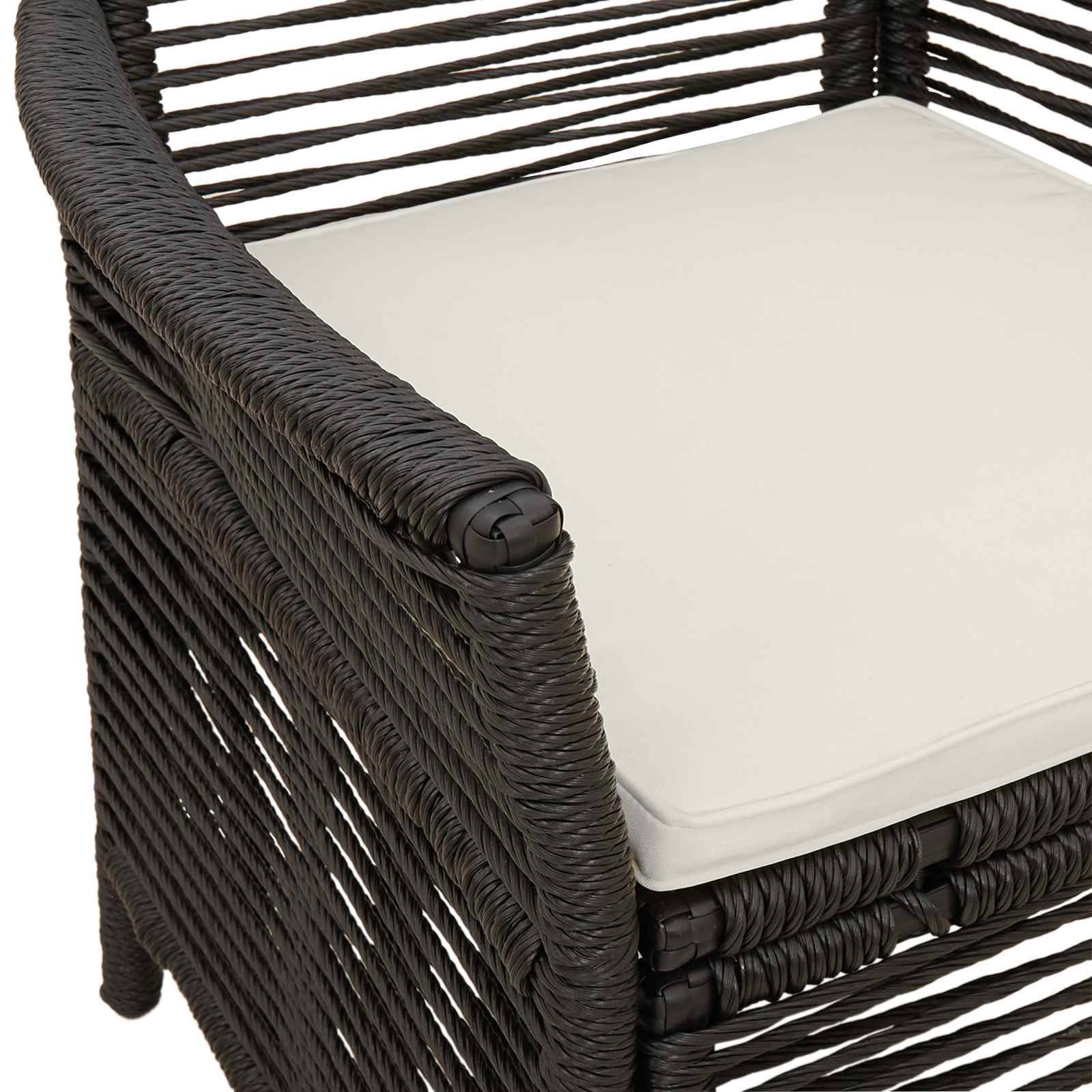 Chaises de jardin polyrotin noir et crème 61 x 58 x 83 cm - PANGIVO - Image 9