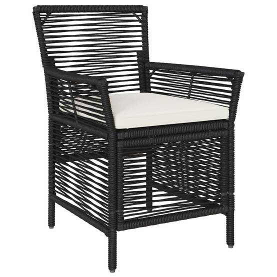Chaises de jardin polyrotin noir et crème 61 x 58 x 83 cm - PANGIVO - Image 3
