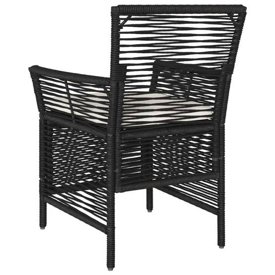 Chaises de jardin polyrotin noir et crème 61 x 58 x 83 cm - PANGIVO - Image 7