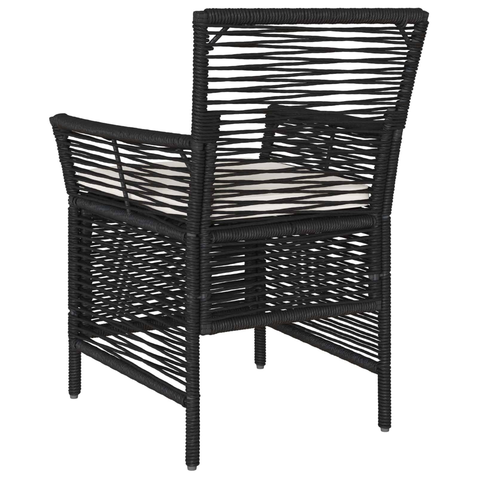 Chaises de jardin polyrotin noir et crème 61 x 58 x 83 cm - PANGIVO - Image 7