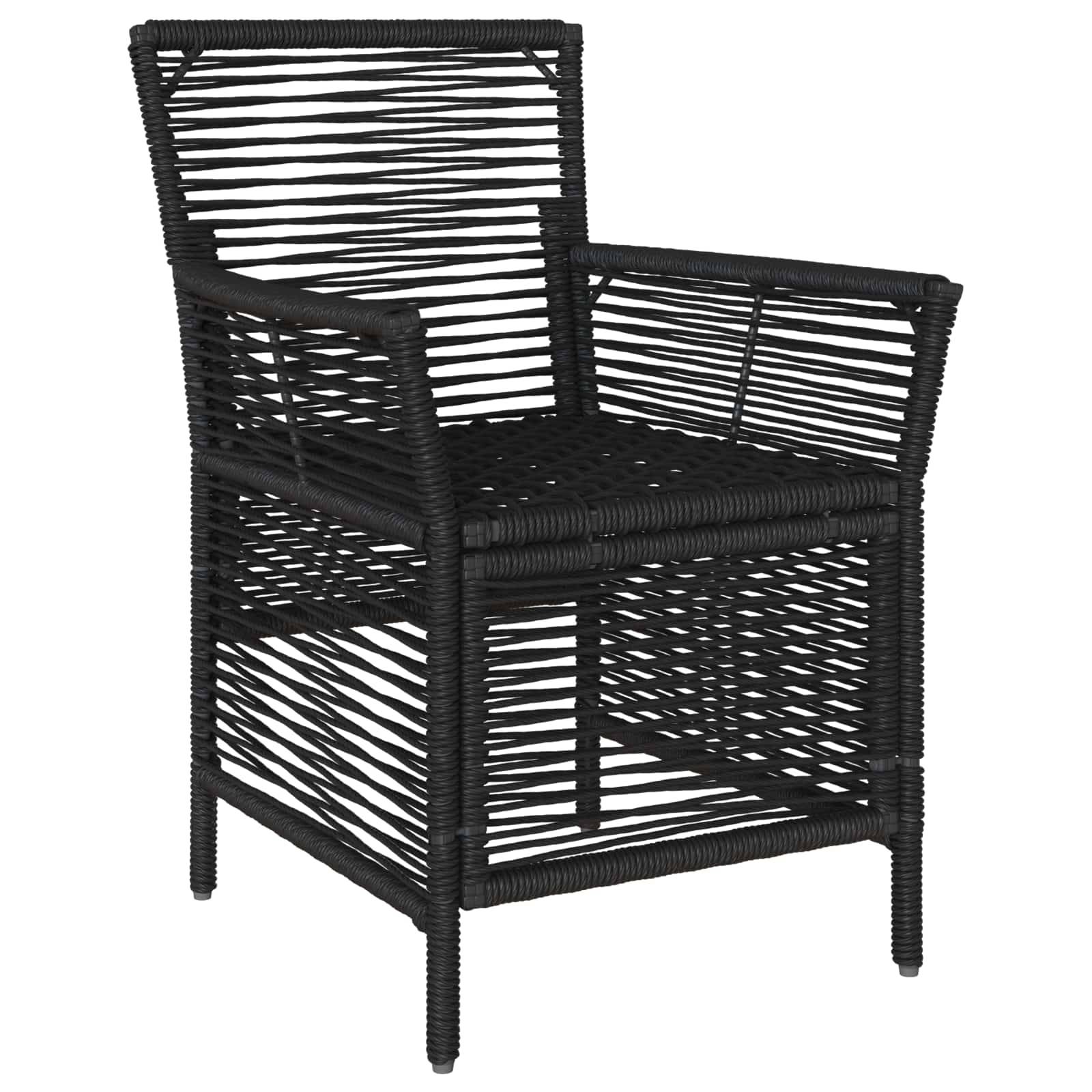 Chaises de jardin polyrotin noir et crème 61 x 58 x 83 cm - PANGIVO - Image 4