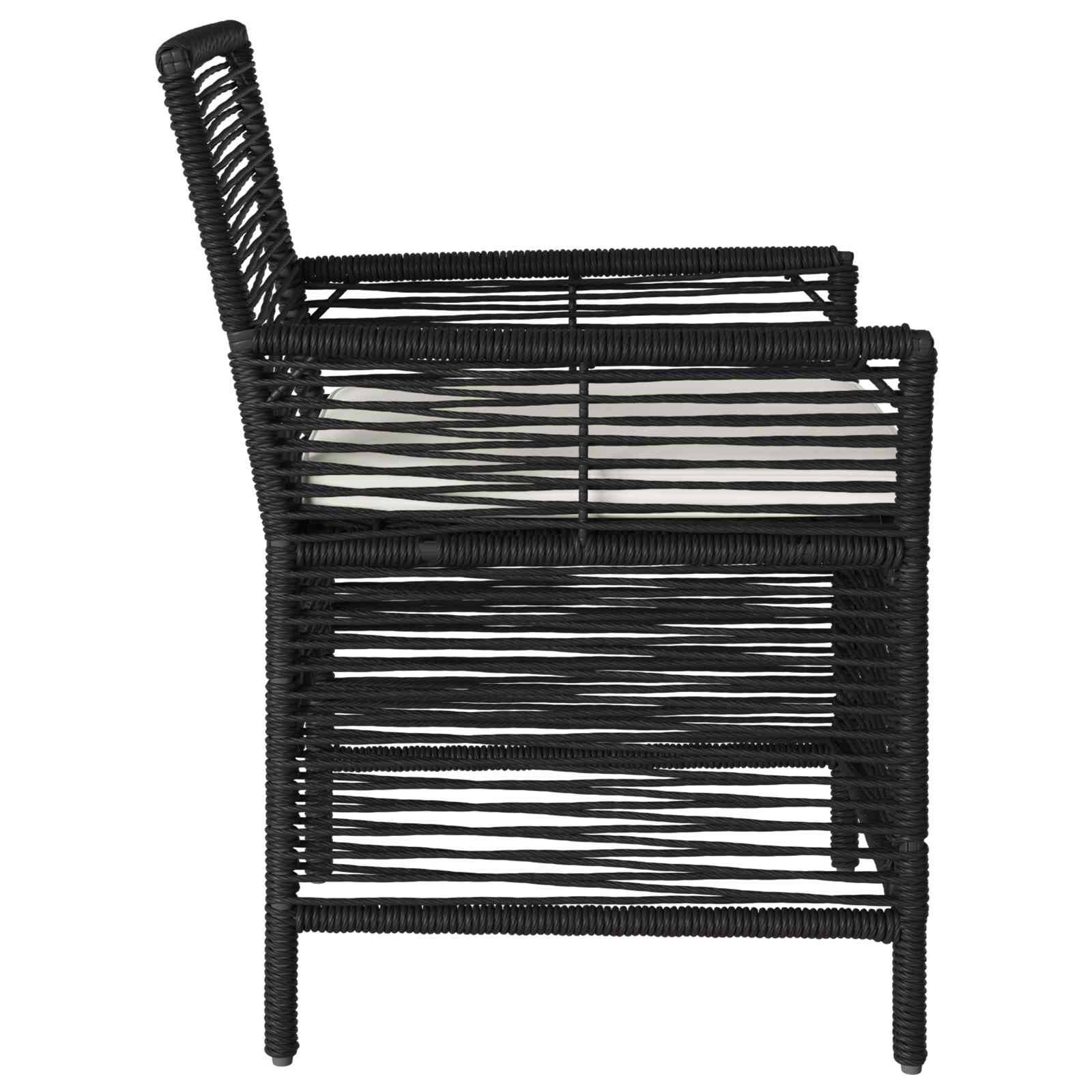 Chaises de jardin polyrotin noir et crème 61 x 58 x 83 cm - PANGIVO - Image 6