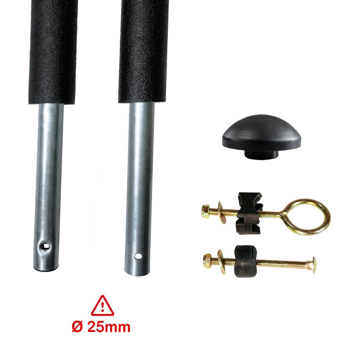 Kangui - Lot de 8 poteaux Ø25 mm trampoline toutes marques mousse, visserie, capuchon Kangui - Image 2