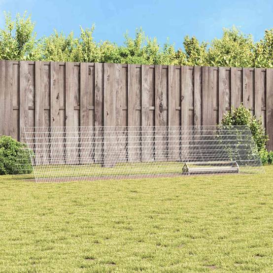 Longue Cage Volailles Métal Robuste Parcours Liberté Argent 430x100cm - ComfortXL Outdoor Living - Image 1
