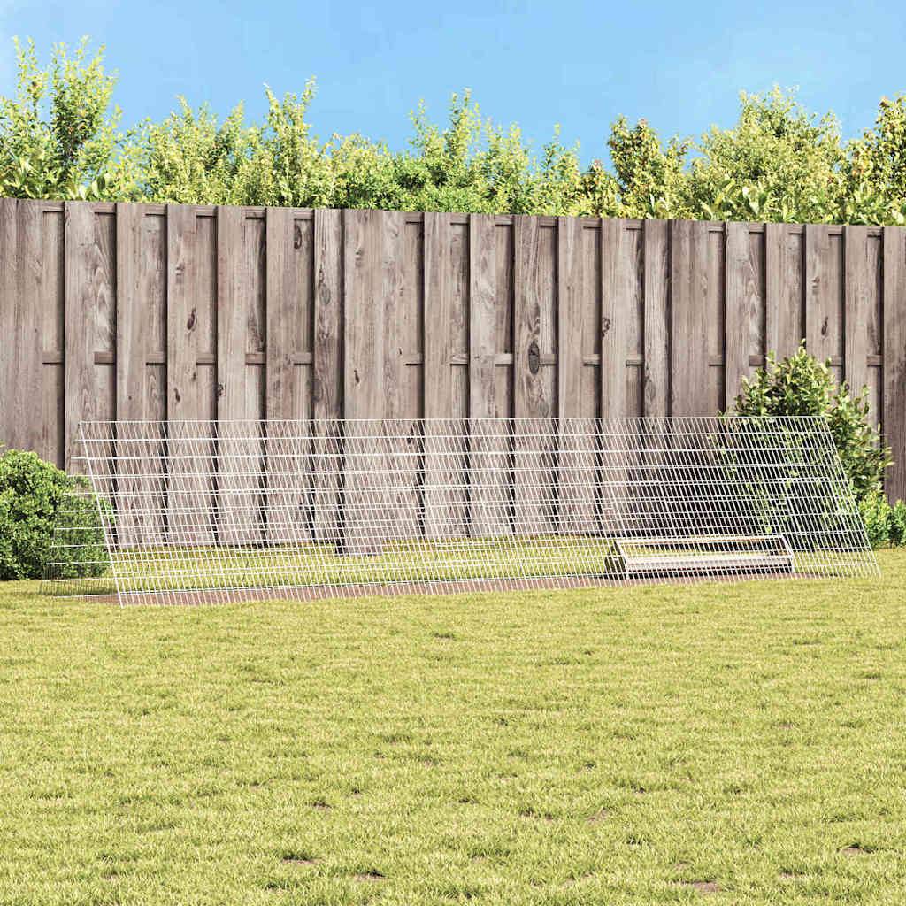 Longue Cage Volailles Métal Robuste Parcours Liberté Argent 430x100cm - ComfortXL Outdoor Living - Image 1