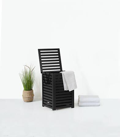 Panier à linge 65L bois noir 5five - Image 4