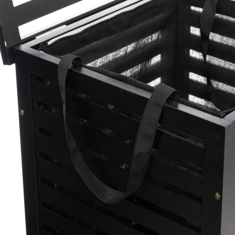 Panier à linge 65L bois noir 5five - Image 3