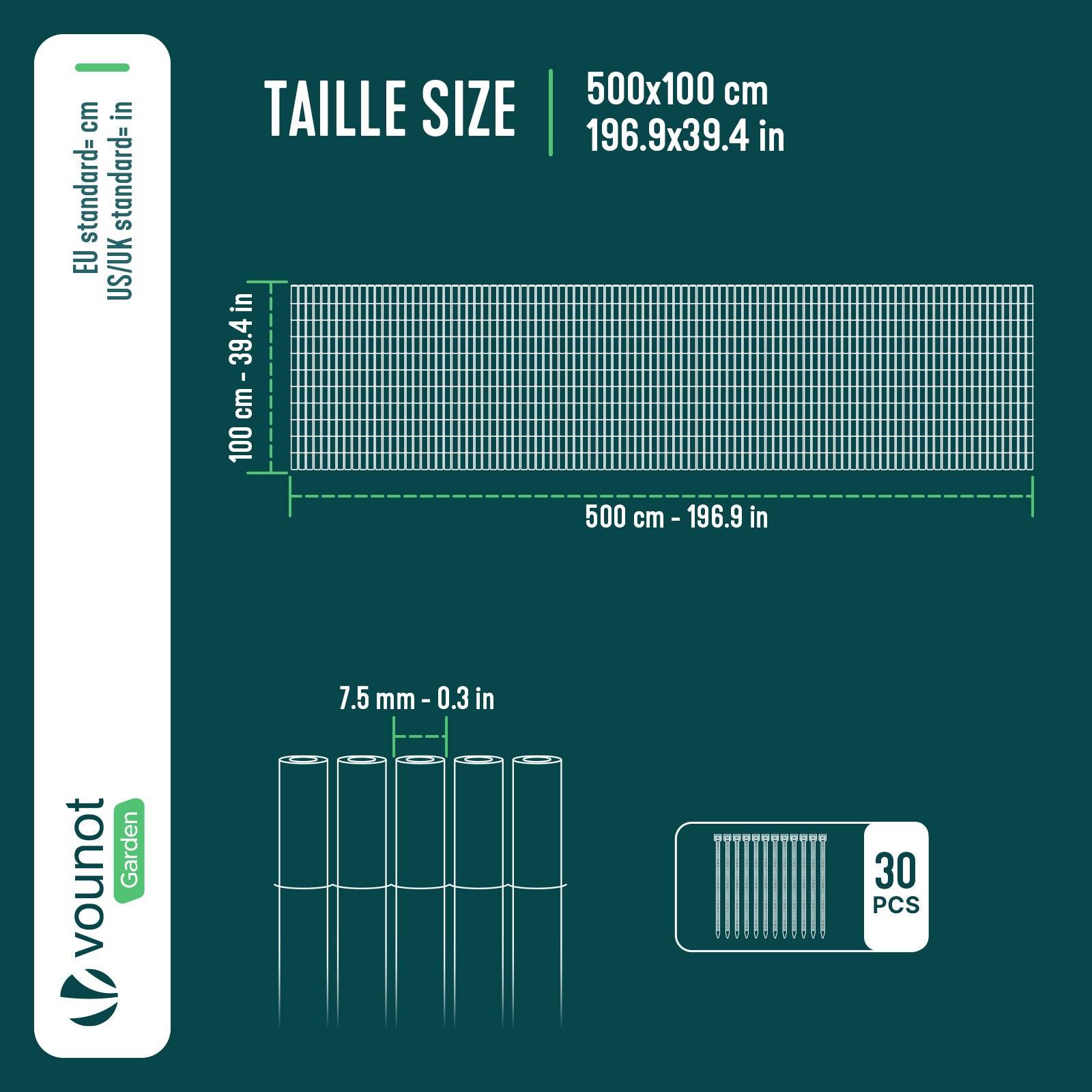 Vounot - Clôture en canisse PVC 100x500cm imitation osier marron - Image 3