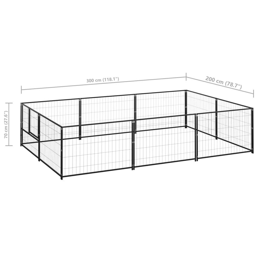 Helloshop26 - Chenil extérieur cage enclos parc animaux chien noir 6 m² acier - Image 2