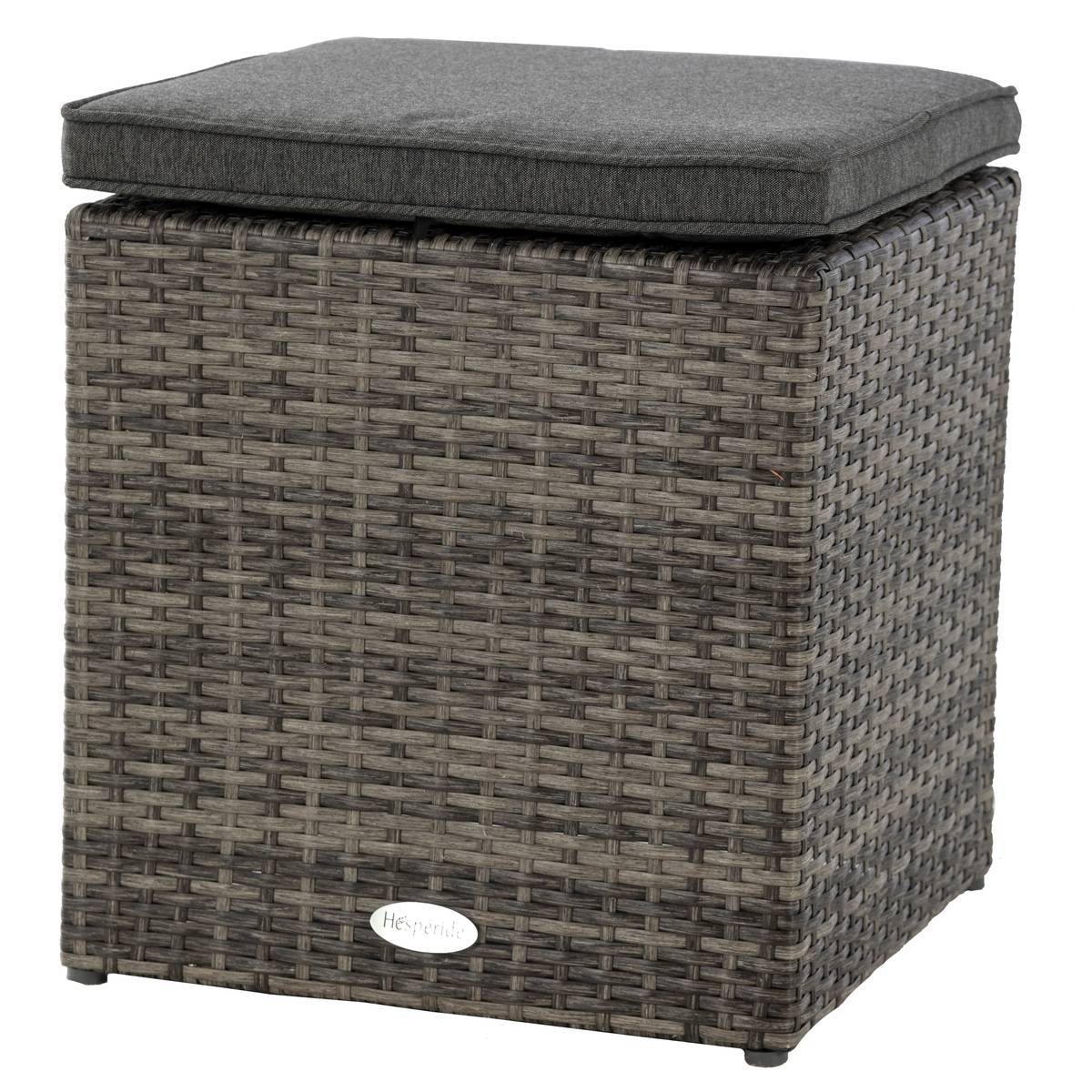 Hesperide - Pouf de jardin "Mayari" terre d ombre aluminium traité époxy en résine tressée Hespéride - Image 1