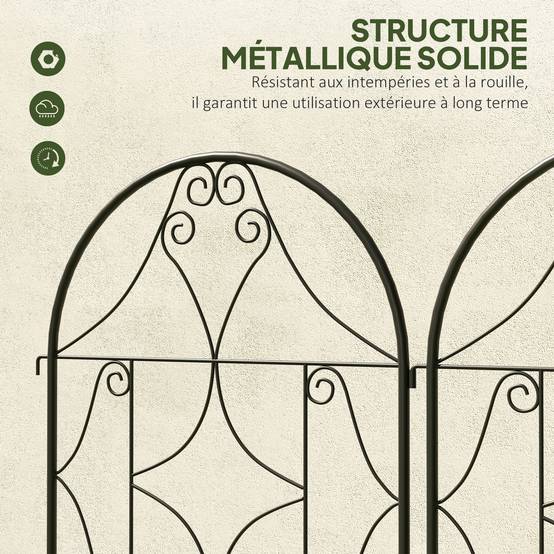 ComfortXL - Treillis plantes grimpantes métal noir lot de 2 50 x 150 cm à planter support décoratif jardin extérieur - Image 7