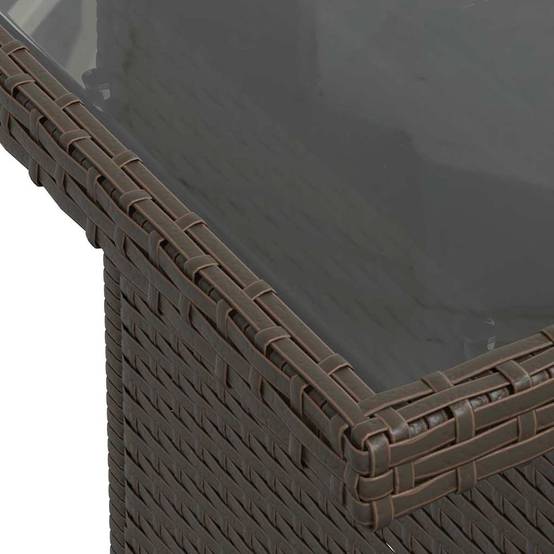 Salon de jardin 6 places en résine tressée avec table en verre Marron – ComfortXL Outdoor Living - Image 9
