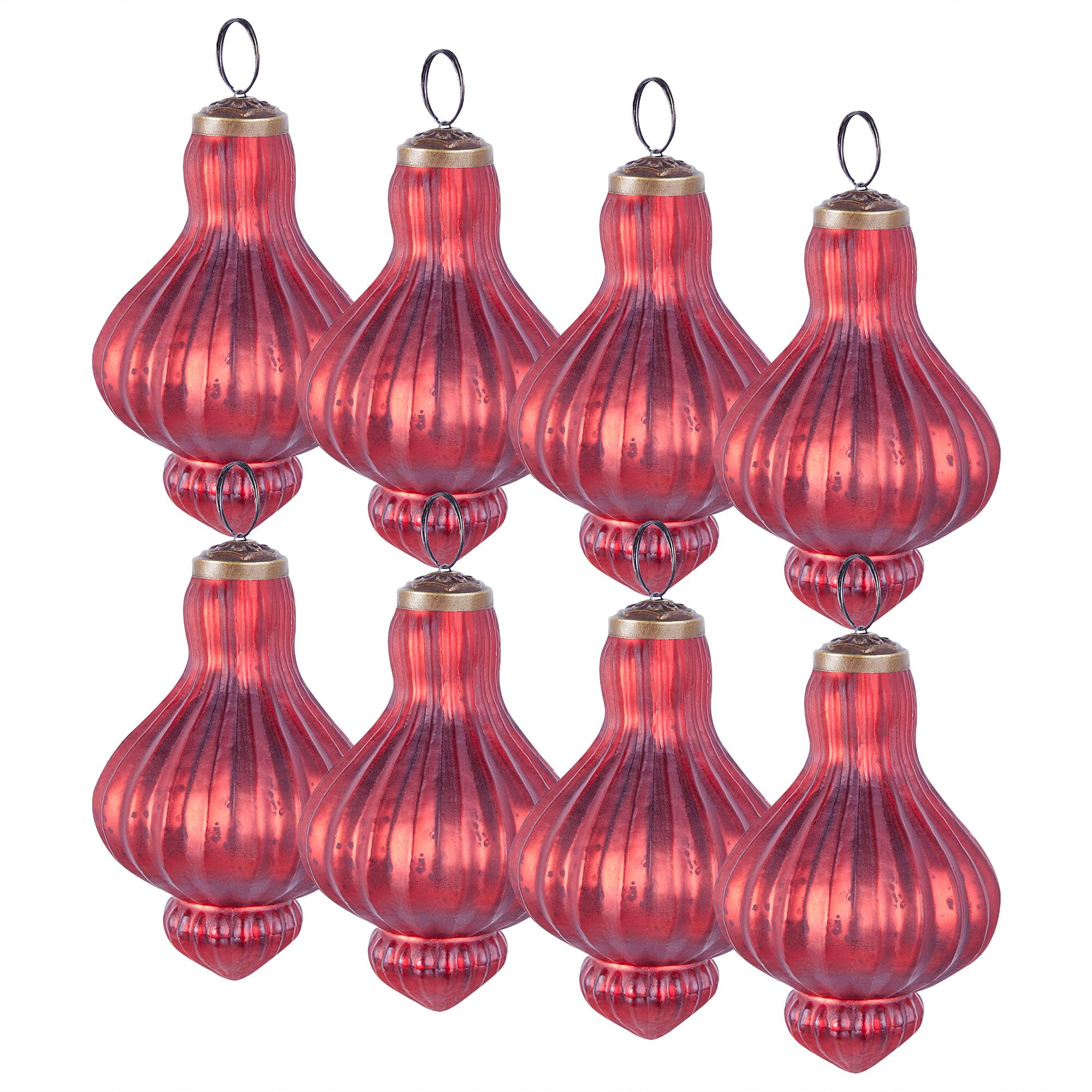 Beliani - Boules de Noël Verre Rouge BRILLANT - 11x11x14- Beliani - Image 2