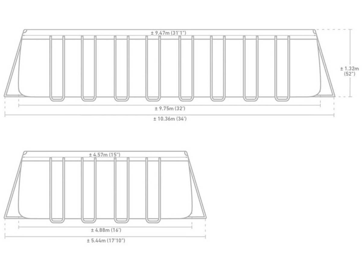 Piscine tubulaire Ultra XTR Frame rectangulaire 9,75 x 4,88 x 1,32 m - Intex - Image 8