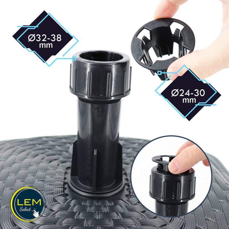 Lem Select - Pied de parasol effet tressé Anthracite - Image 2