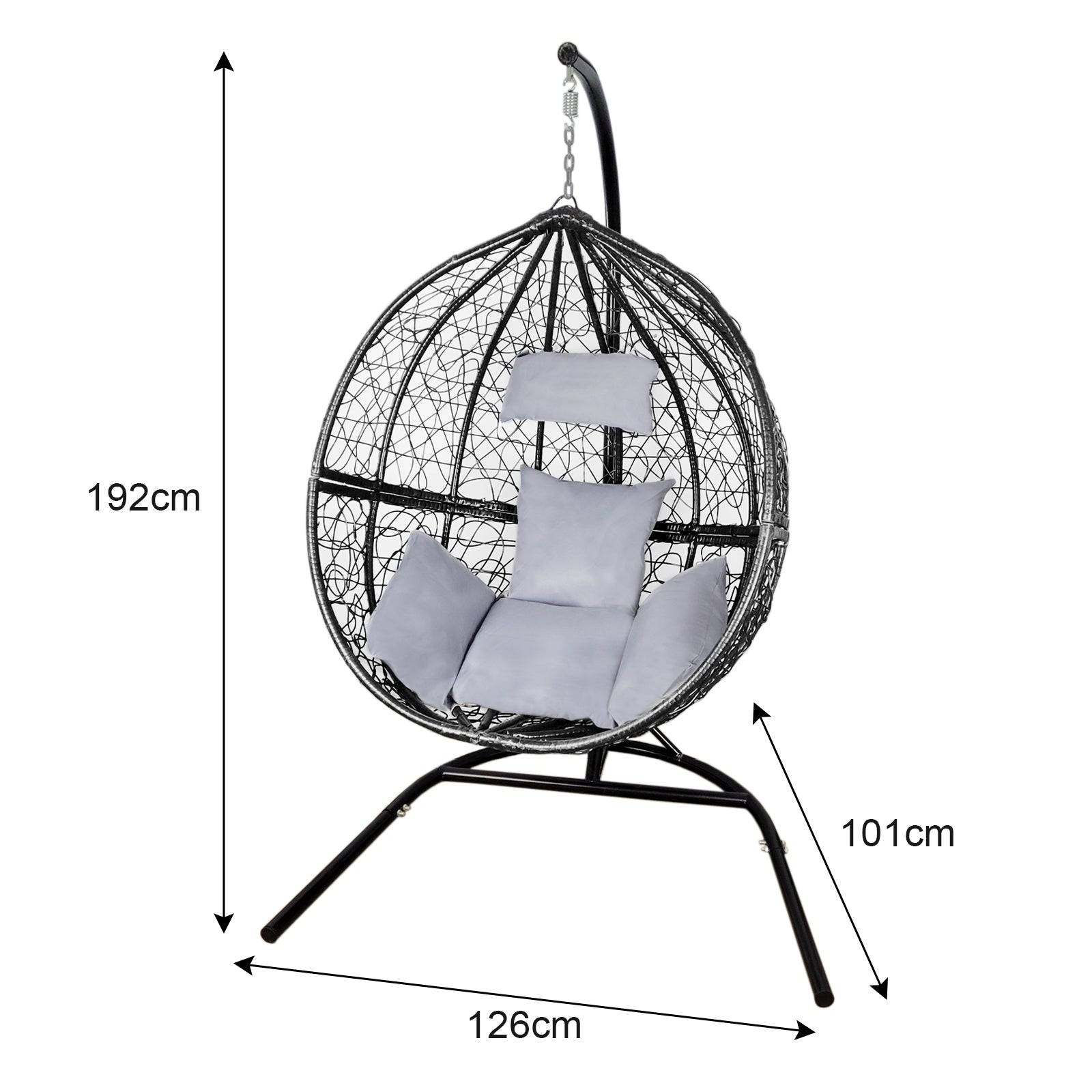 Monstershop - Chaise Suspendue en Rotin Noir  x 2 - Image 5