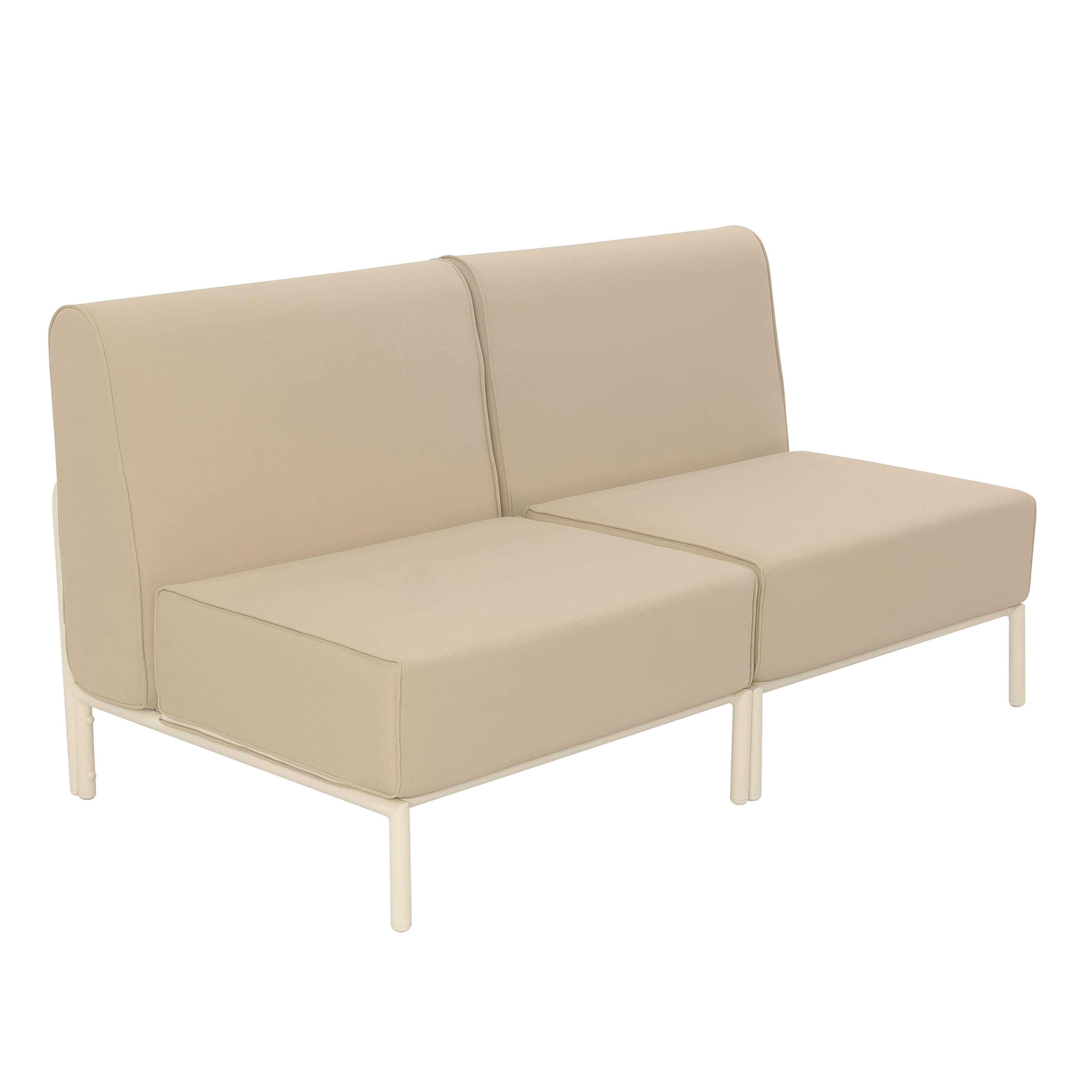 Oviala - Salon de jardin bas modulable uni 2 places beige Patio - Oviala - Image 1