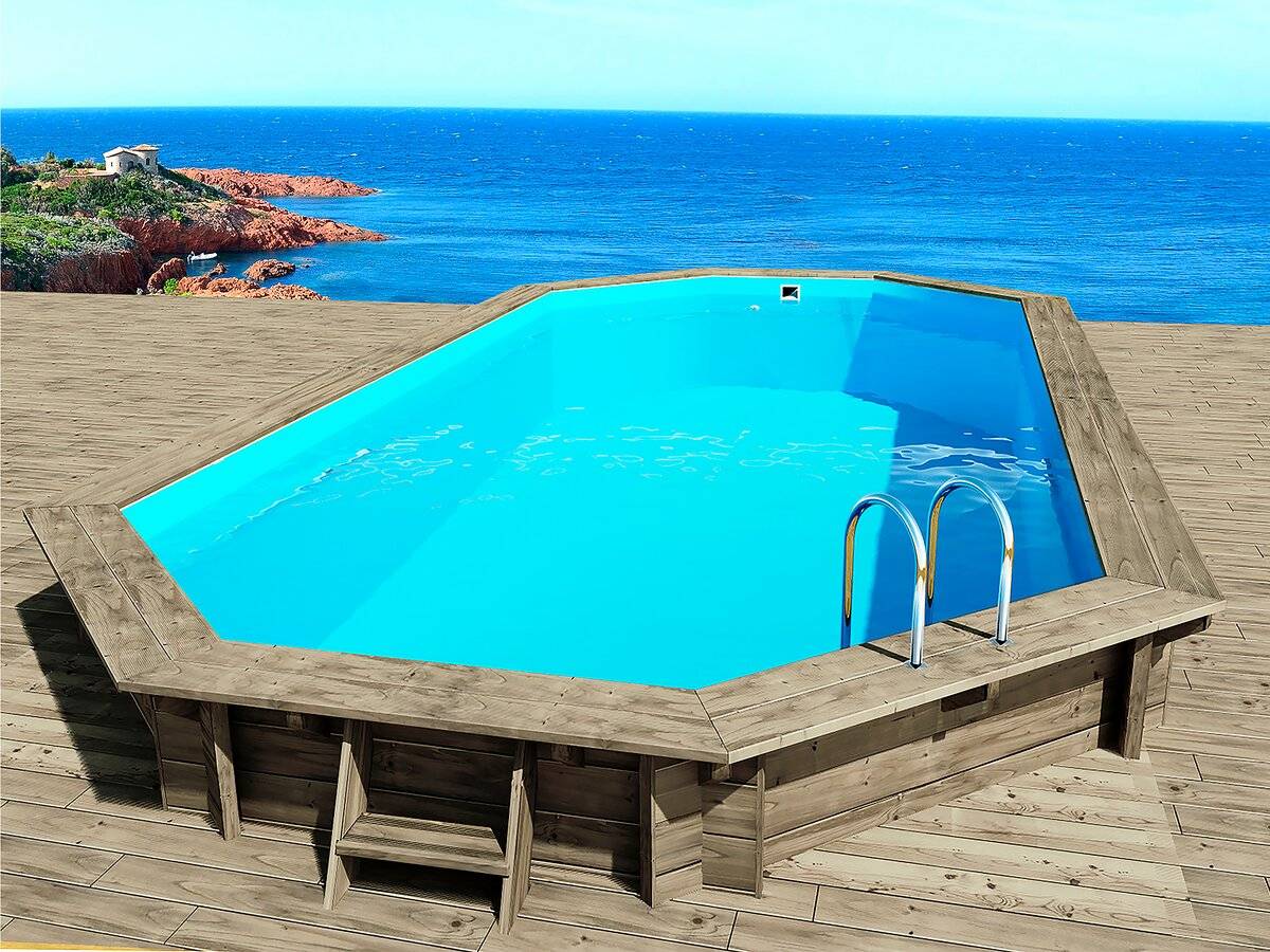 Habitat Et Jardin - Piscine Bois " Cancun " - 6.53 X 4.41 X 1.45 M + Pompe à Chaleur - Puissance 6.1 Kw - -habitat Et Jardin - Image 3