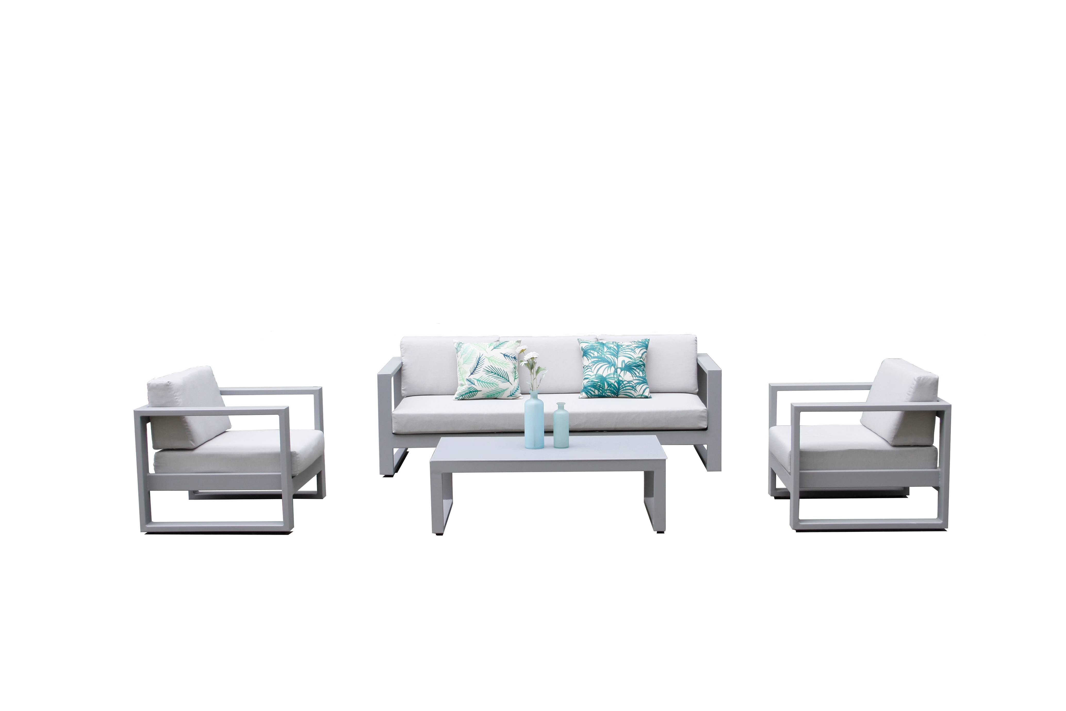 Couleurs du monde - Willis - Salon droit 4 pieces gris clair - Image 3