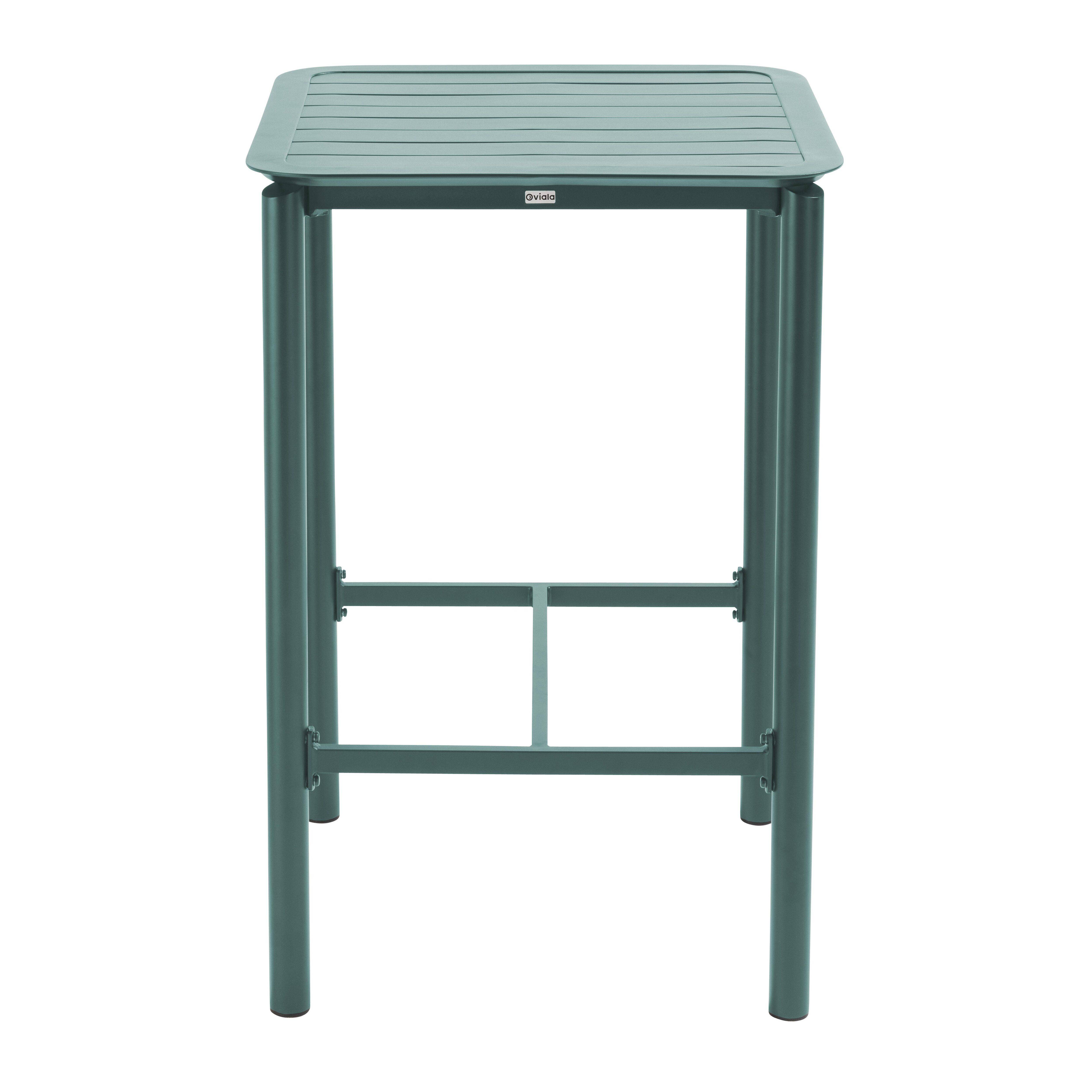 Oviala - Table haute de terrasse avec 2 chaises en aluminium vert foncé Almada - Oviala - Image 4