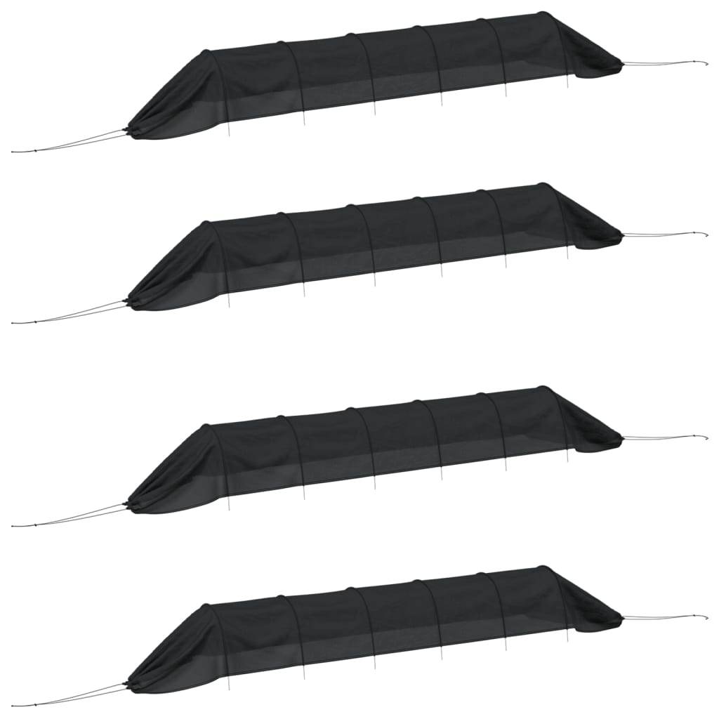 Vidaxl - Tunnels en filet 4 pcs noir acier et polyéthylène vidaXL 3281504 - Image 2