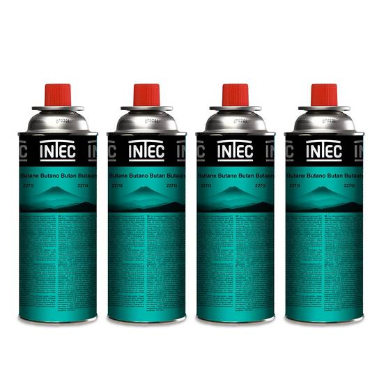 Pack 4 Bouteilles de gaz Butane 250g Cartouche gaz Camping Compacte Encliquetable Réchaud Désherbeur Barbecue INTEC - Image 1