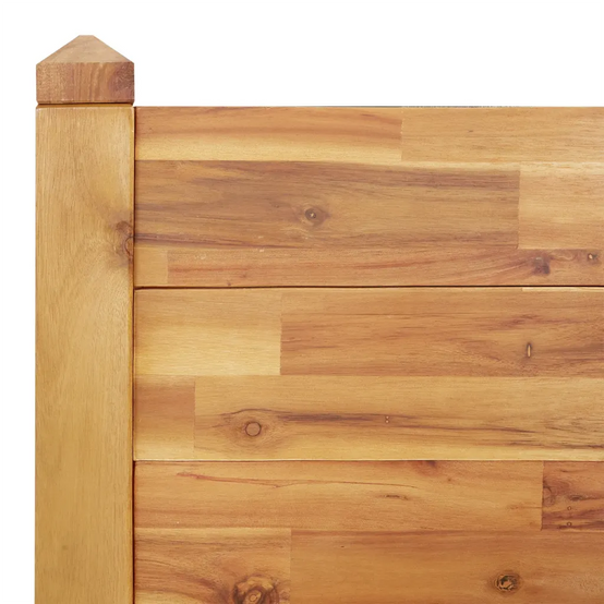 Helloshop26 - Lit surélevé de jardin empilable pour plantes et fleurs 160 x 60 x 84 cm style naturel en bois d'acacia - Image 4