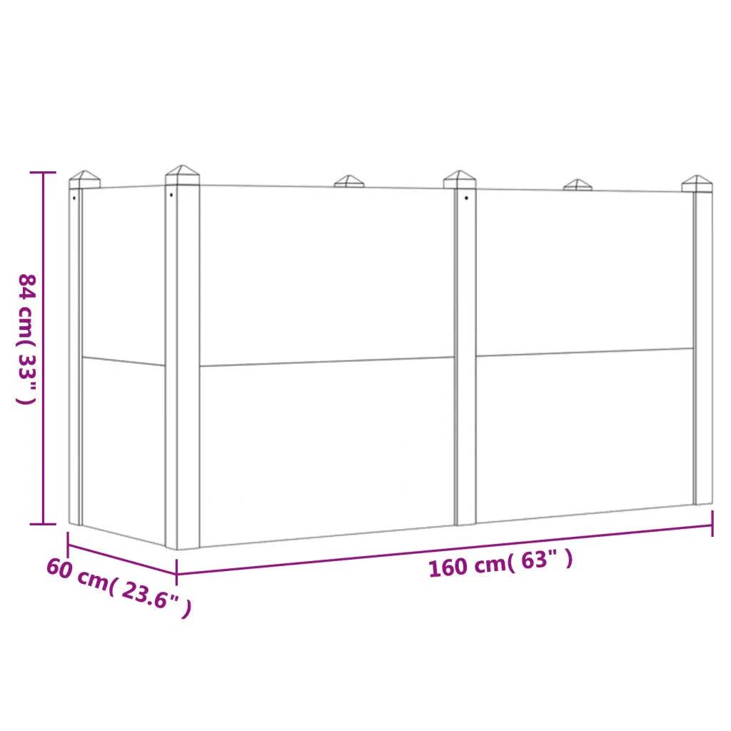 Helloshop26 - Lit surélevé de jardin empilable pour plantes et fleurs 160 x 60 x 84 cm style naturel en bois d'acacia - Image 5