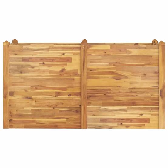 Helloshop26 - Lit surélevé de jardin empilable pour plantes et fleurs 160 x 60 x 84 cm style naturel en bois d'acacia - Image 2
