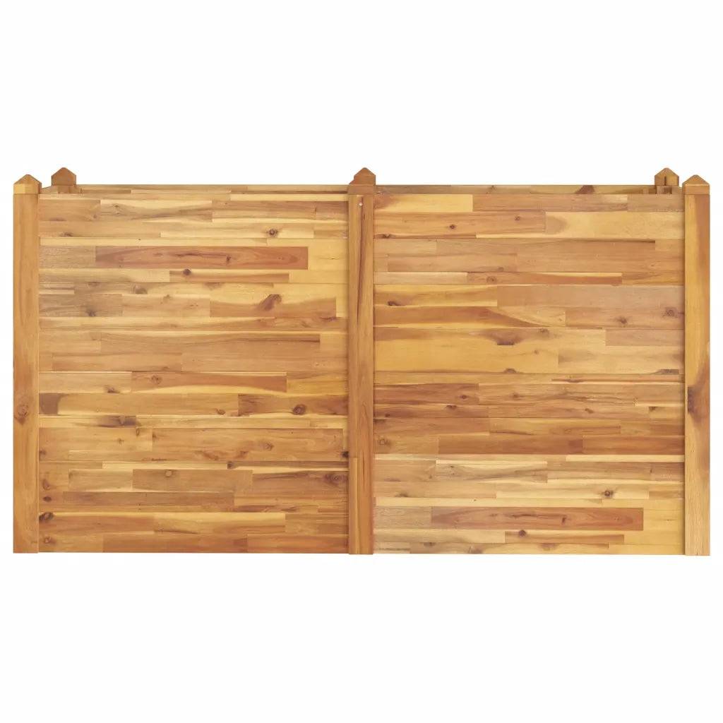 Helloshop26 - Lit surélevé de jardin empilable pour plantes et fleurs 160 x 60 x 84 cm style naturel en bois d'acacia - Image 2