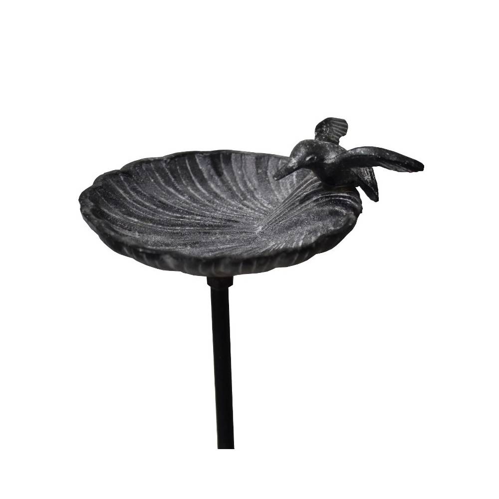 Bain d'oiseaux en fonte gris 15 x 100 cm Chemin de campagne - Image 1