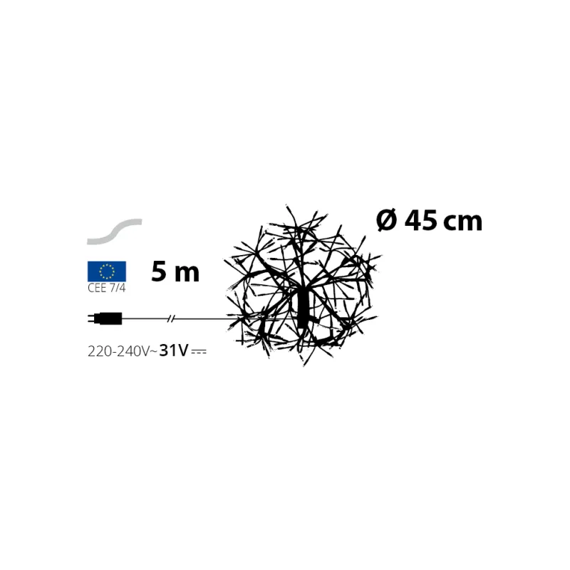 Lotti - Boule lumineuse TWIGBall ø45cm champagne 180 LED blanc chaud fixe métal IP44 Lotti - Image 2