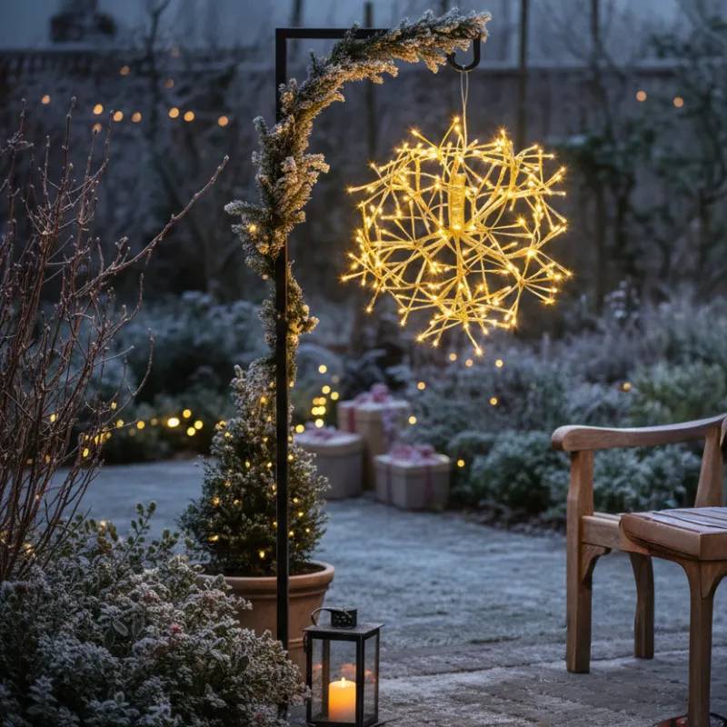 Lotti - Boule lumineuse TWIGBall ø45cm champagne 180 LED blanc chaud fixe métal IP44 Lotti - Image 7