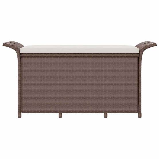 Banc Coffre Jardin Résine Tressée Rangement Étanche Terrasse Marron 116cm – ComfortXL Outdoor Living - Image 4