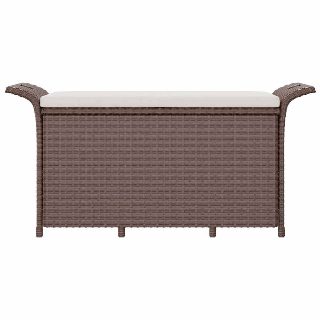 Banc Coffre Jardin Résine Tressée Rangement Étanche Terrasse Marron 116cm – ComfortXL Outdoor Living - Image 4