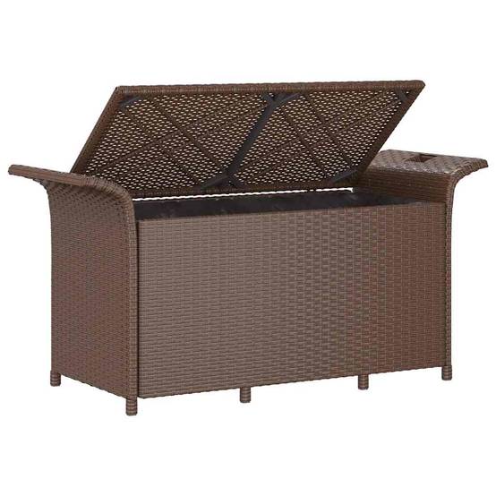 Banc Coffre Jardin Résine Tressée Rangement Étanche Terrasse Marron 116cm – ComfortXL Outdoor Living - Image 6