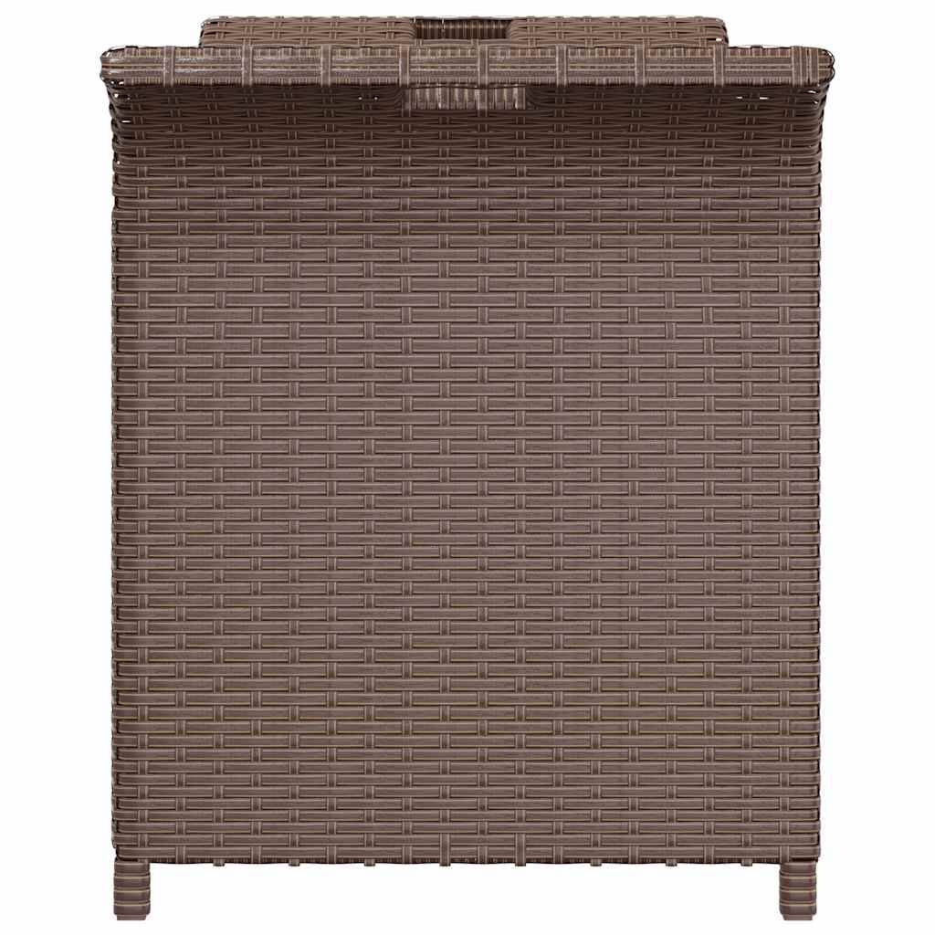 Banc Coffre Jardin Résine Tressée Rangement Étanche Terrasse Marron 116cm – ComfortXL Outdoor Living - Image 5