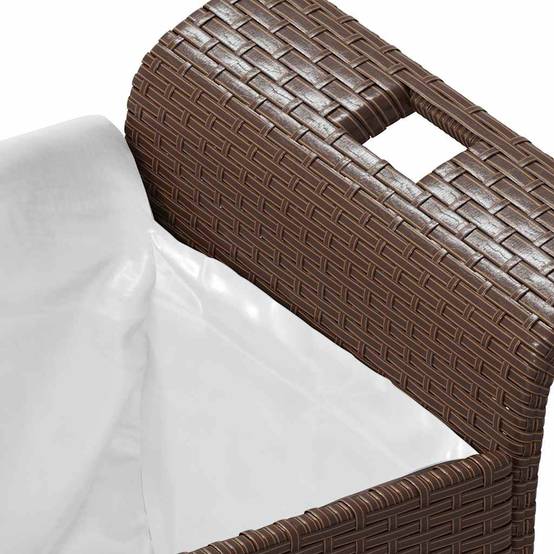 Banc Coffre Jardin Résine Tressée Rangement Étanche Terrasse Marron 116cm – ComfortXL Outdoor Living - Image 7
