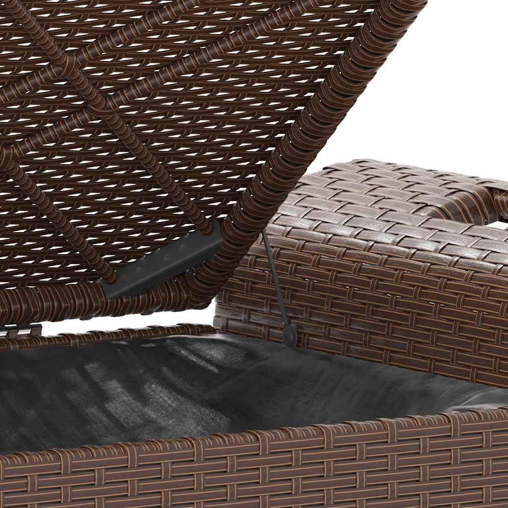 Banc Coffre Jardin Résine Tressée Rangement Étanche Terrasse Marron 116cm – ComfortXL Outdoor Living - Image 8