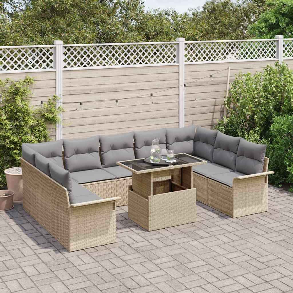 Vidaxl - Ensemble de canapé de jardin 10 pcs Beige Poly rotin vidaXL 3348346 - Image 4