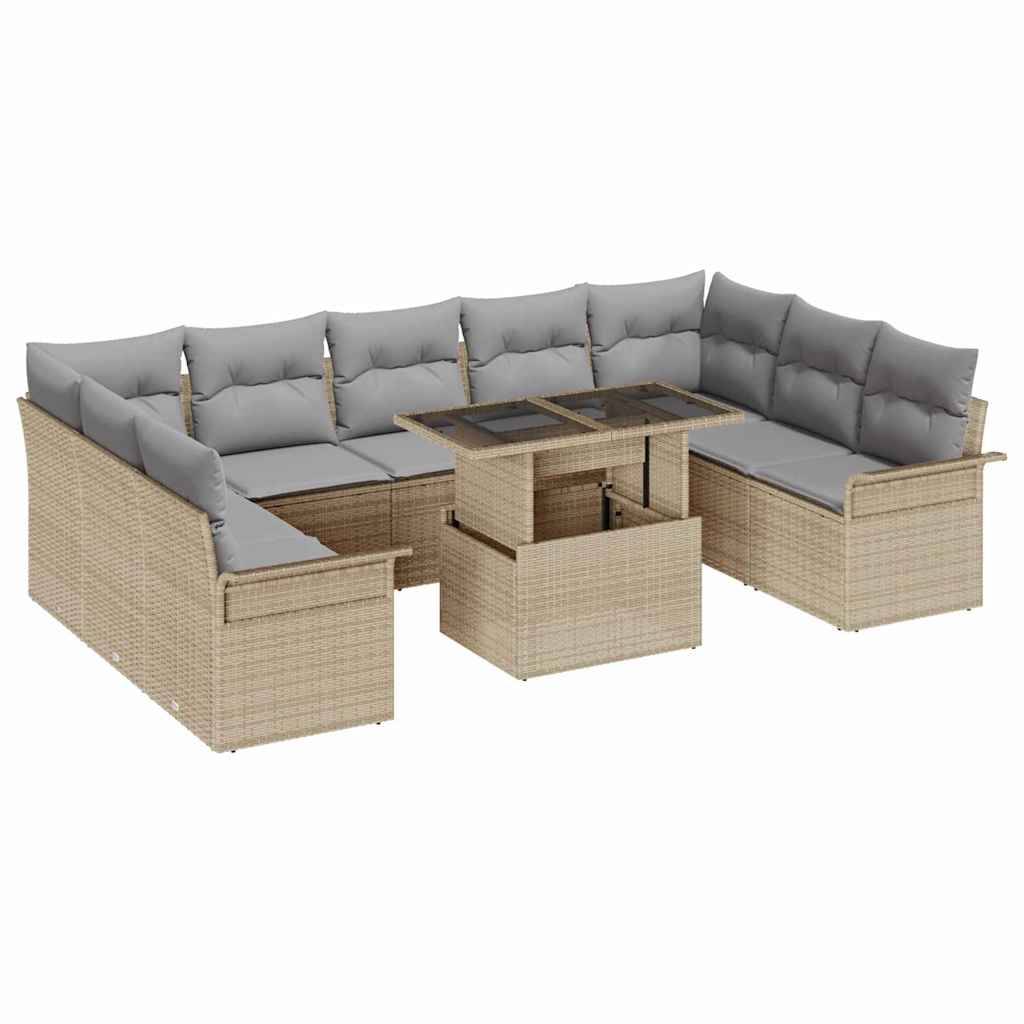 Vidaxl - Ensemble de canapé de jardin 10 pcs Beige Poly rotin vidaXL 3348346 - Image 2