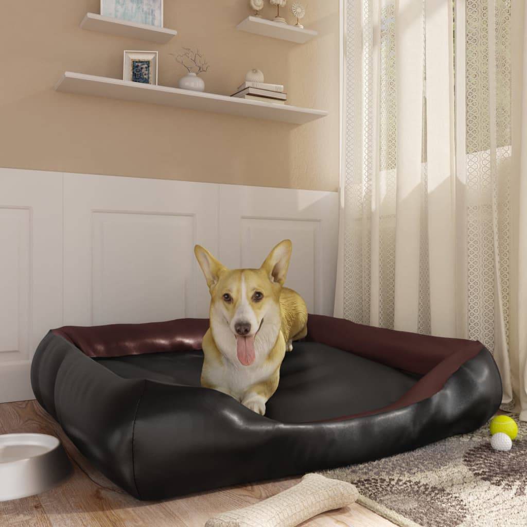 Vidaxl - Lit pour chien Noir et marron 105x80x25 cm Similicuir vidaXL 171242 - Image 1