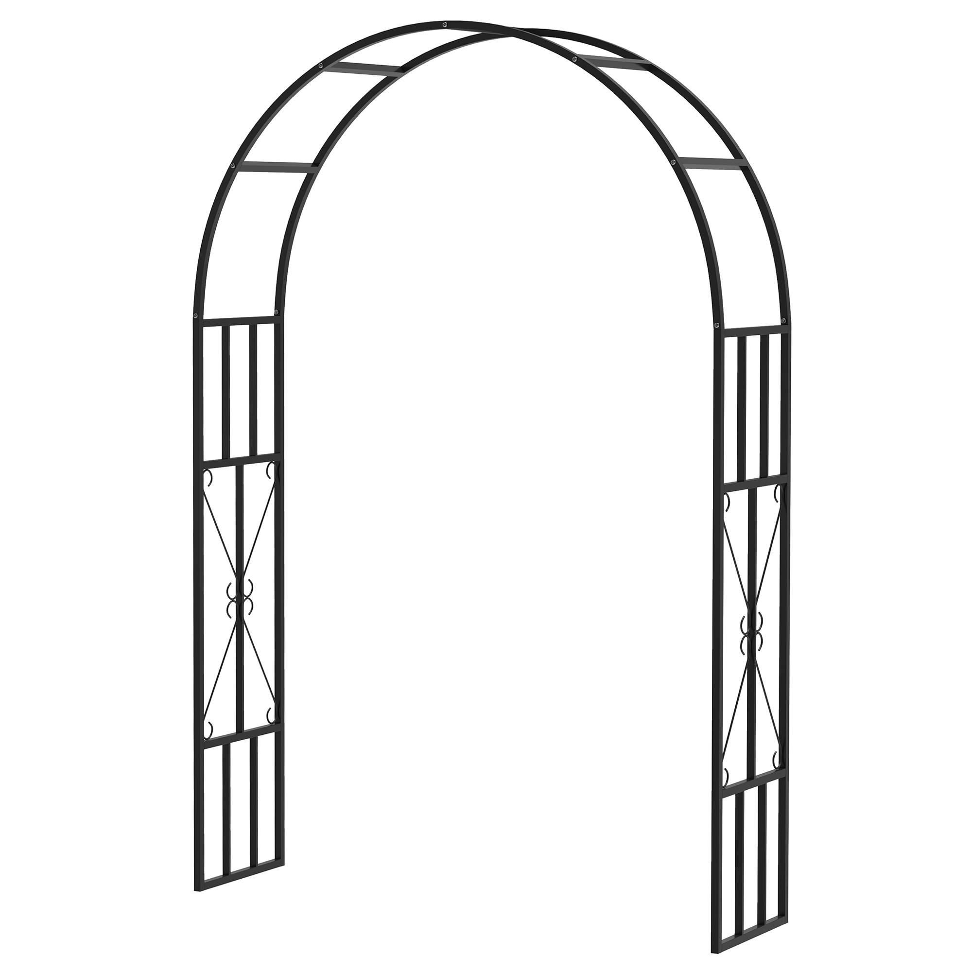 Arche de jardin acier noir 150 x 40 x 223 cm - PANGIVO - Image 2