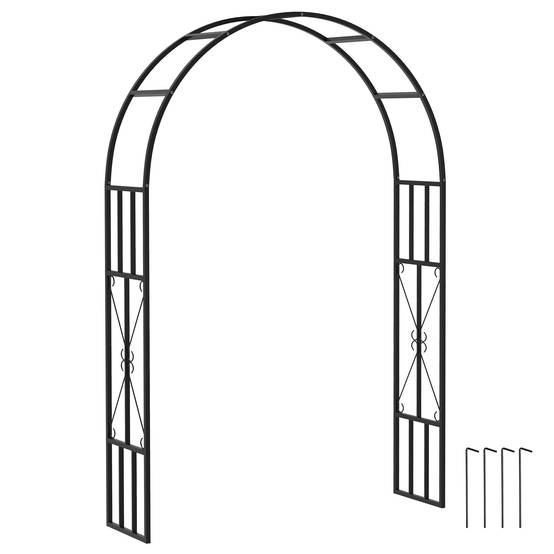 Arche de jardin acier noir 150 x 40 x 223 cm - PANGIVO - Image 1