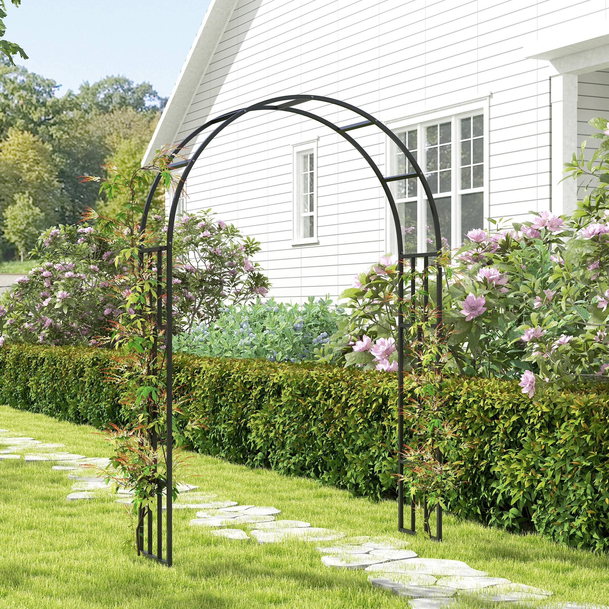 Arche de jardin acier noir 150 x 40 x 223 cm - PANGIVO - Image 9