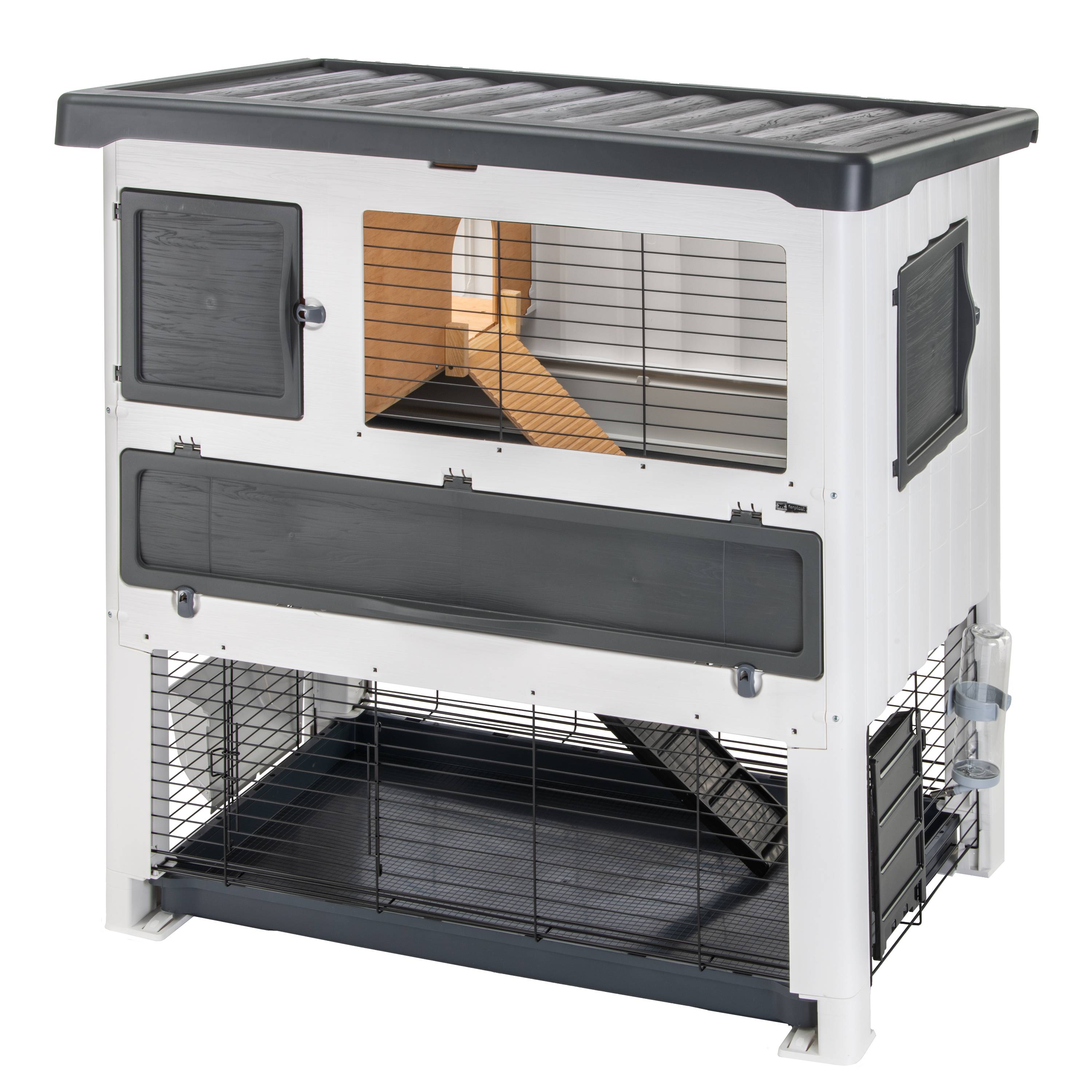 Ferplast - Ferplast Cage Lapin GRAND LODGE 140 PLUS, Clapier Extérieur 2 Étages, Lapins, Cochons d'Inde, Enclos pour Lapins Animaux Domestiques, avec Maisonnette - Image 1