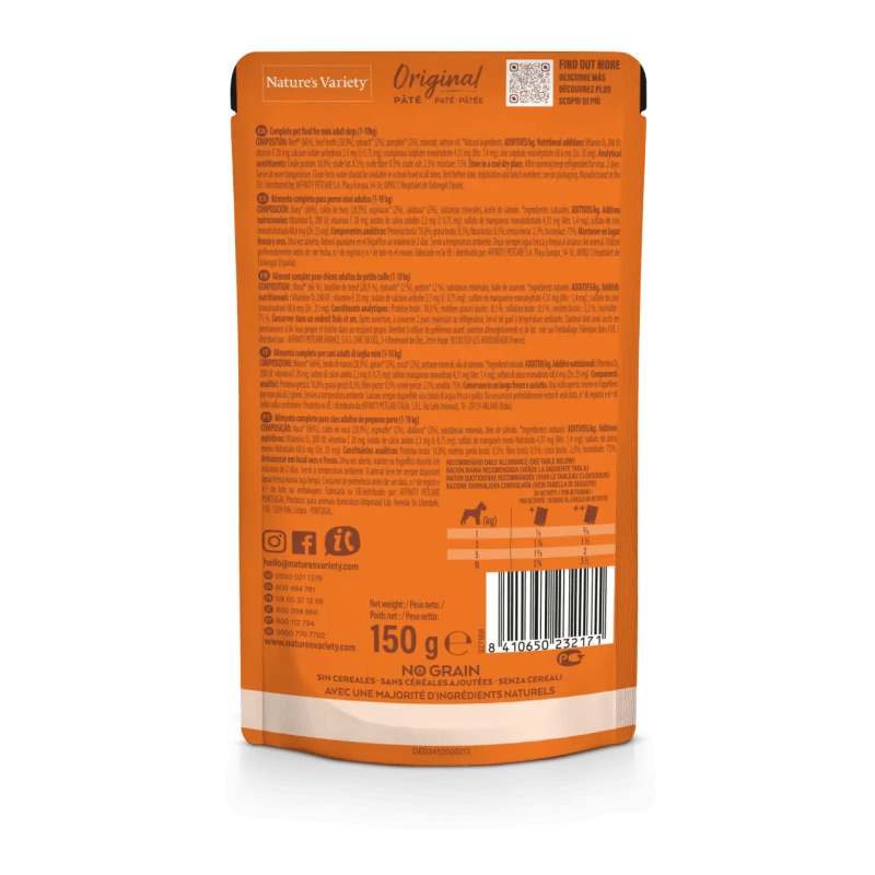 PATEE CHIEN MINI - ORIGINAL BOEUF - NATURE'S VARIETY 150 g - Image 2