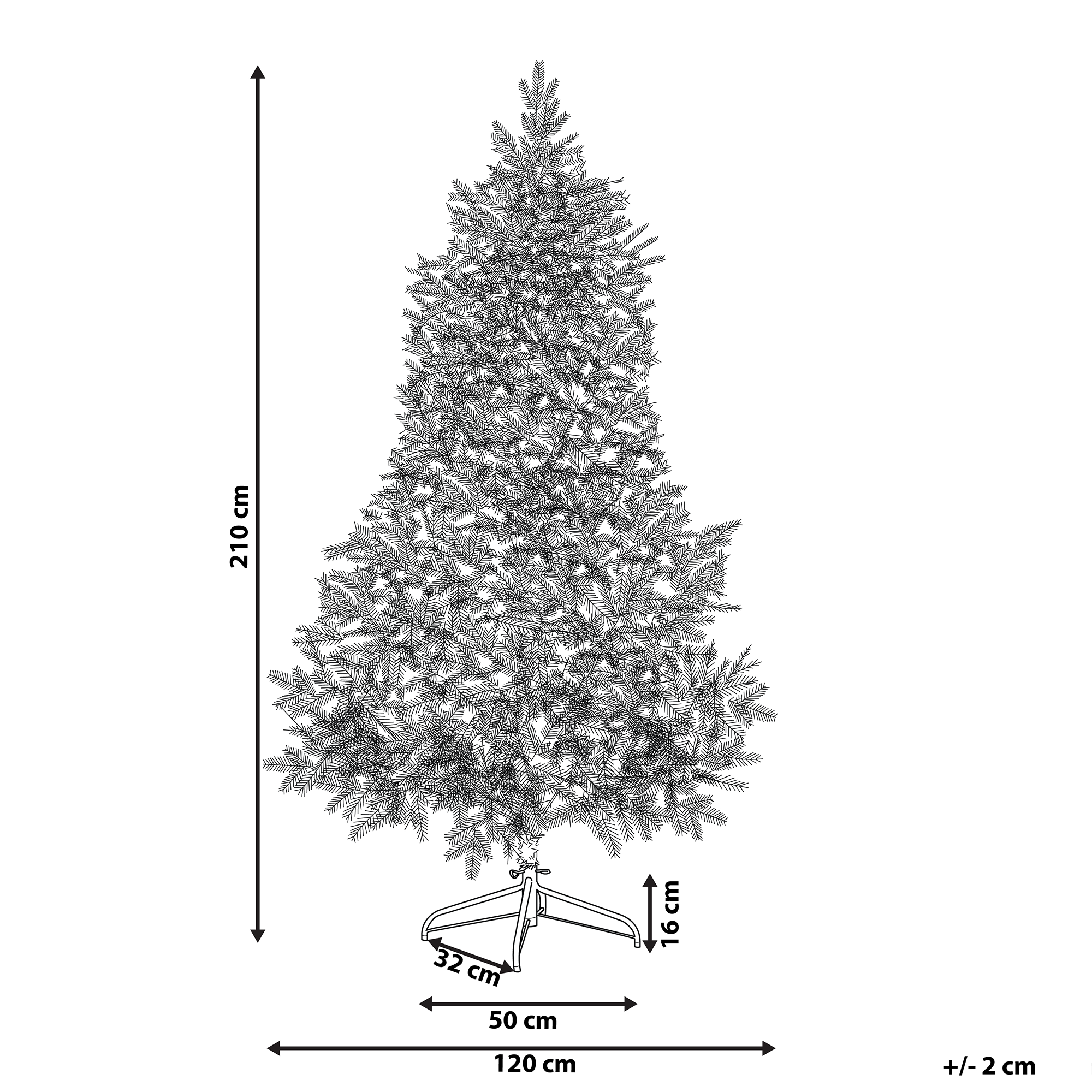 Beliani - Sapin de Noël PVC Vert TATLOW - 120x120x210- Beliani - Image 3